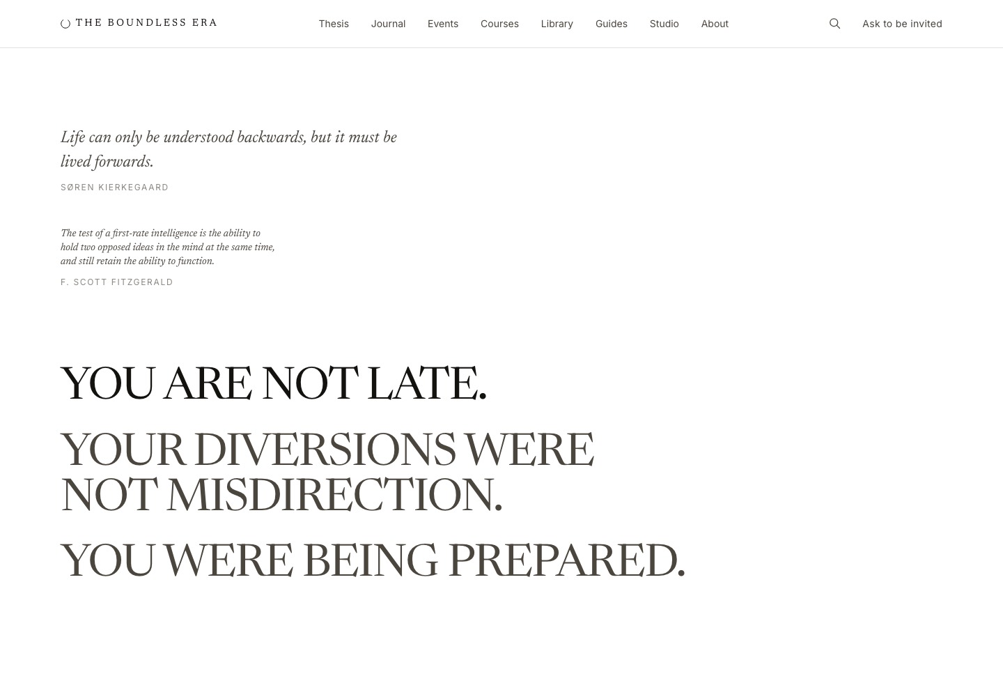 The Boundless Era homepage