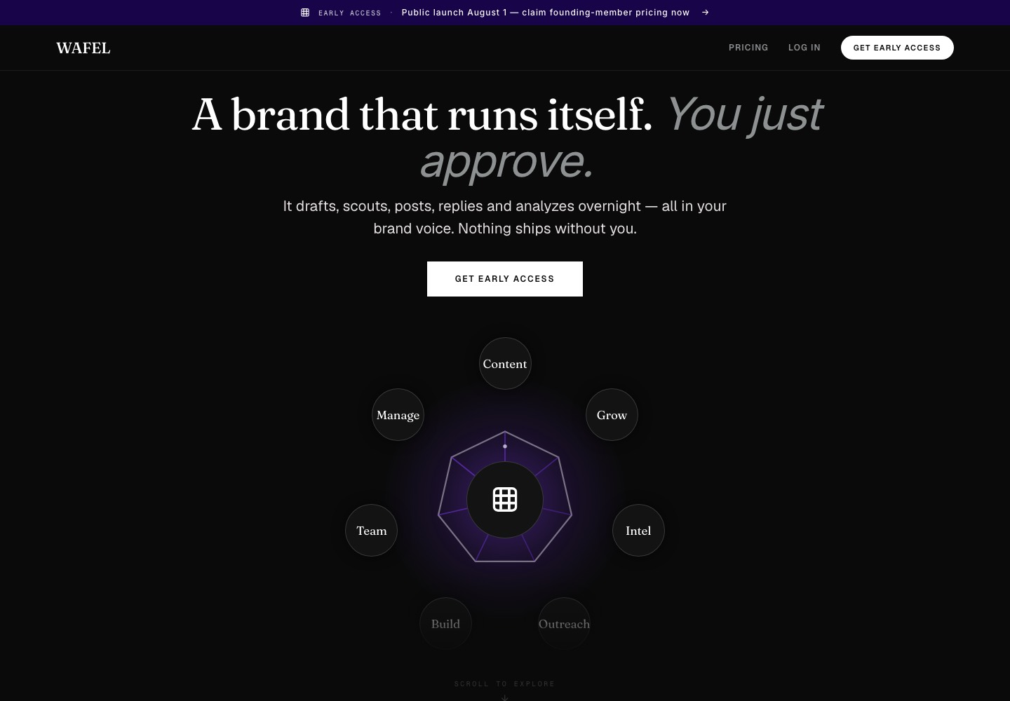 Wafel AI homepage